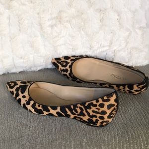 Ivanka Trump animal print calf hair flats